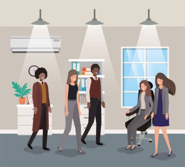 koridor office iş insanlar ekip çalışması ile