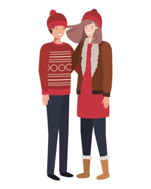 kış giysileri avatar karakter ile çift
