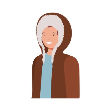 kış giysileri avatar karakter ile genç adam