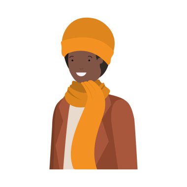 kış giysileri avatar karakter ile genç adam