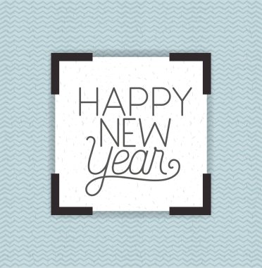 mutlu yeni yıl yazı ile kare çerçeve