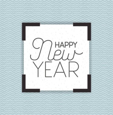 mutlu yeni yıl yazı ile kare çerçeve