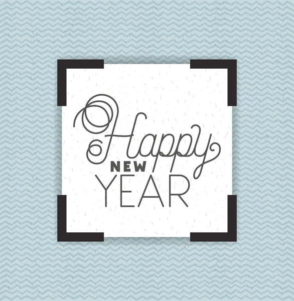 Quadratischer Rahmen mit frohem neuen Jahr Schriftzug — Stockvektor