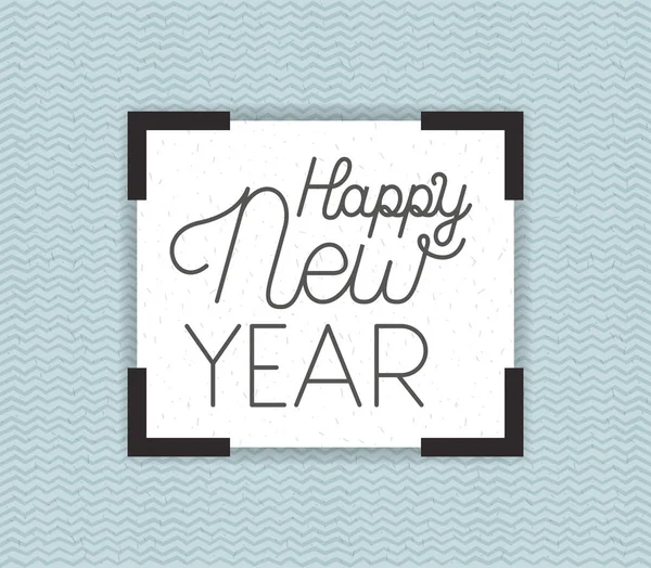 方形框架与快乐的新年字母 — 图库矢量图片