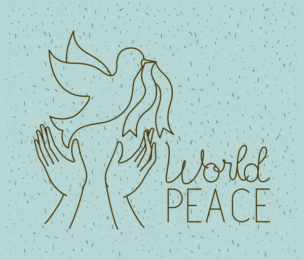 Hands Dove World Peace Vector Illustration Design — Stock Vector