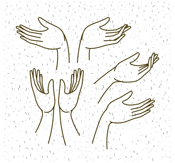 Χέρια χειρονομίες σύνολο σχεδίασης — Διανυσματικό Αρχείο