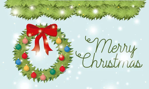 Merry christmas card met garland — Stockvector