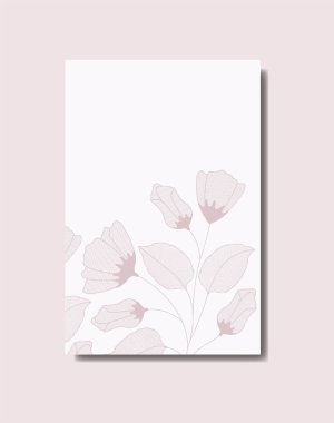 zarif çiçek dekorasyonu ile kart