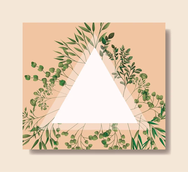 triangular frame with laurel leafs