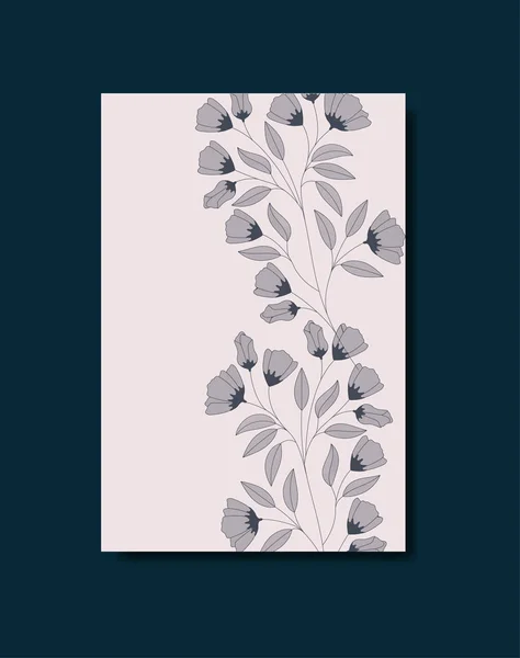 Tarjeta con elegante decoración floral — Vector de stock