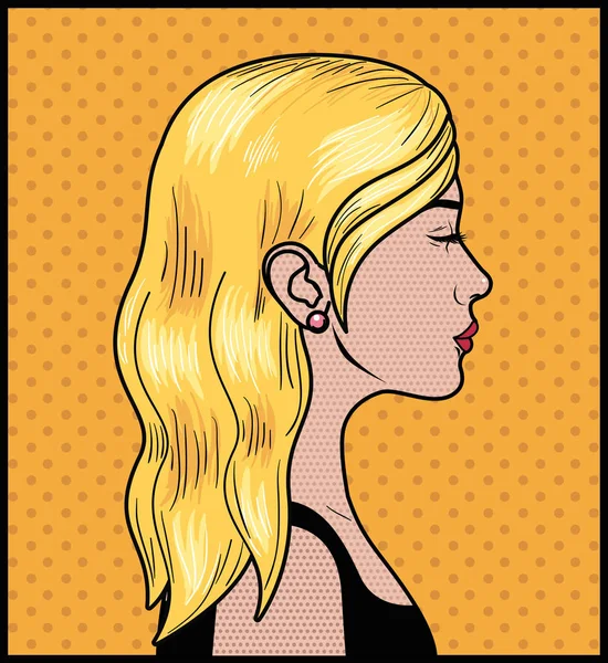 金髪の女性ポップなアート スタイル — ストックベクタ