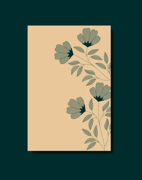 Karte mit elegantem Blumenschmuck — Stockvektor