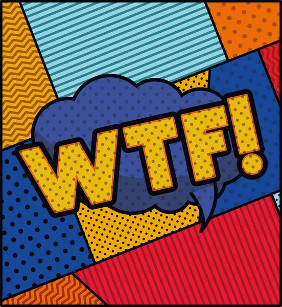 Bolha de expressão com estilo wtf pop art — Vetor de Stock