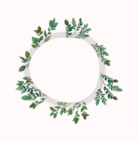 circular frame with laurel leafs