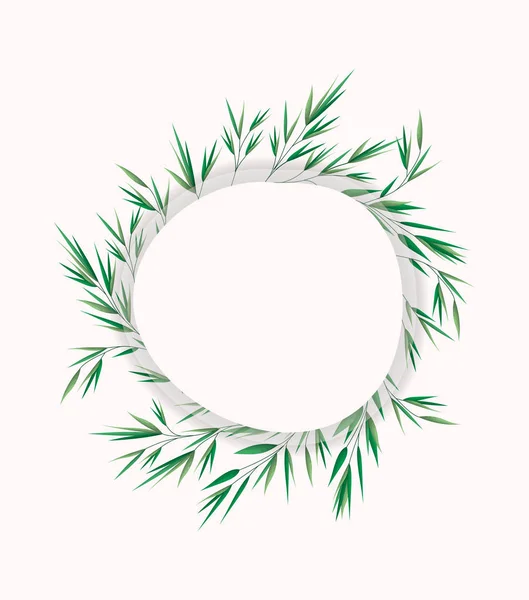 Circular frame with laurel leafs — Stock Vector