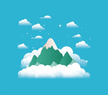 gökyüzü dağlarda kar