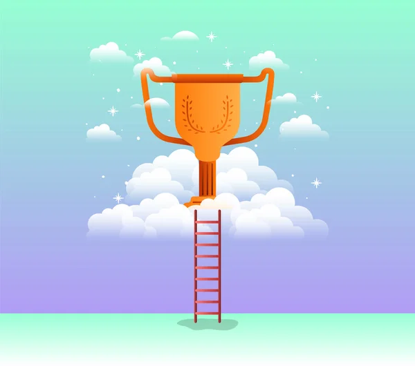 Coupe trophée avec escalier — Image vectorielle