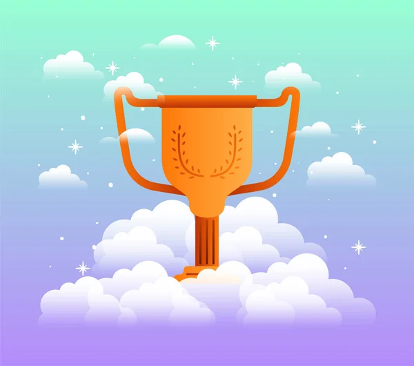 Coupe trophée avec nuage — Image vectorielle