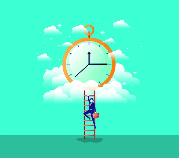 Chronometr timer z biznesmen — Wektor stockowy