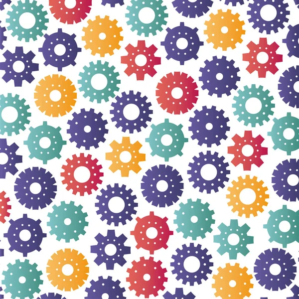 Gears machinery pattern background — Stock Vector