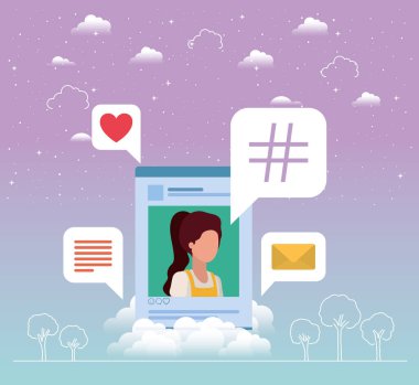 Sosyal medya acount kadın şablonu