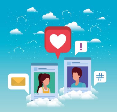 Sosyal medya çift acounts şablonları