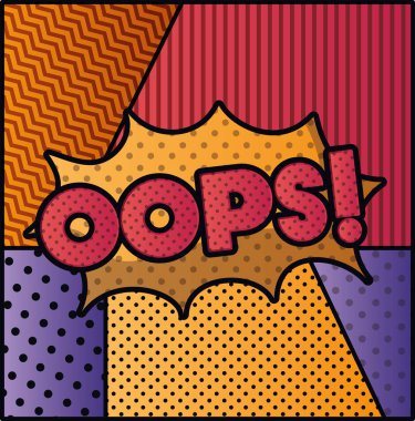 ifade kabarcık ile pop sanat tarzı oops