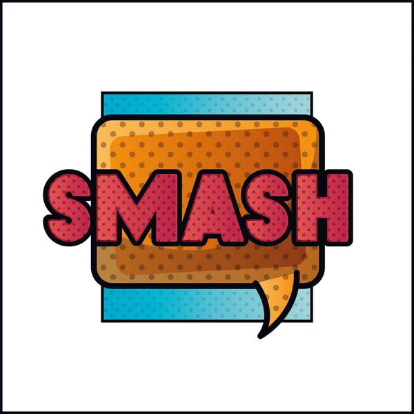 Burbuja de expresión con estilo de arte pop smash — Vector de stock