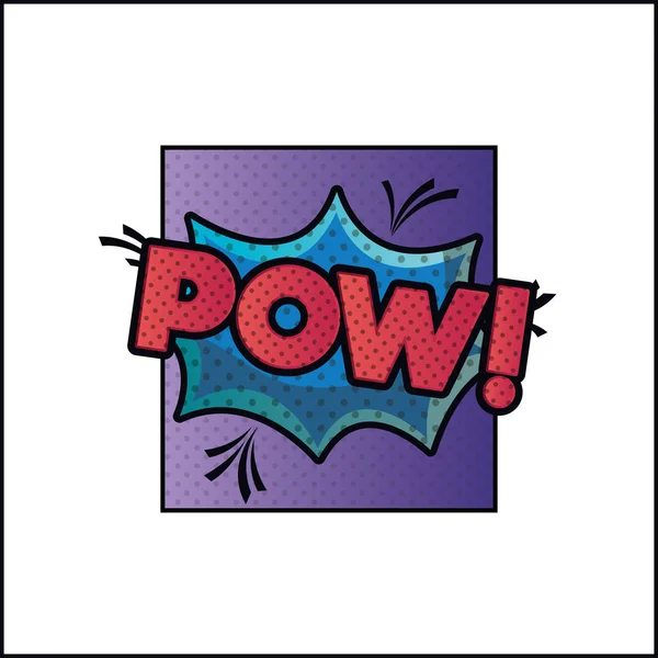 Ausdrucksblase mit Pow Pop Art Stil — Stockvektor