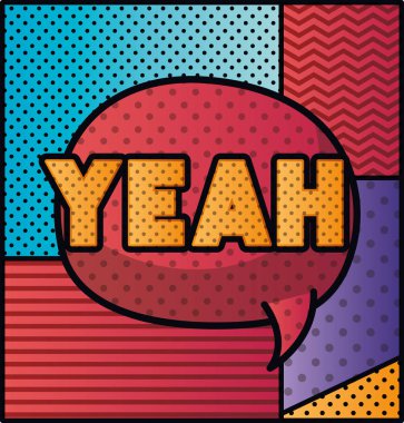 Evet pop sanat tarzı ile ifade kabarcık