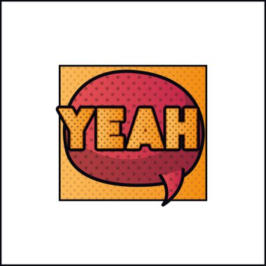 Evet pop sanat tarzı ile ifade kabarcık