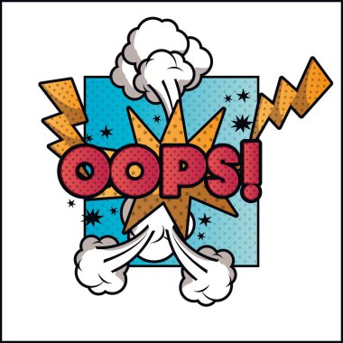 ifade kabarcık ile pop sanat tarzı oops