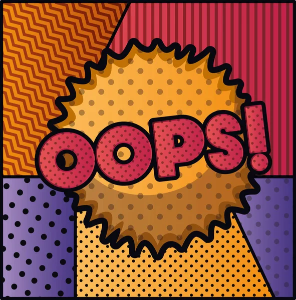 Expresión burbuja con oops pop estilo de arte — Vector de stock