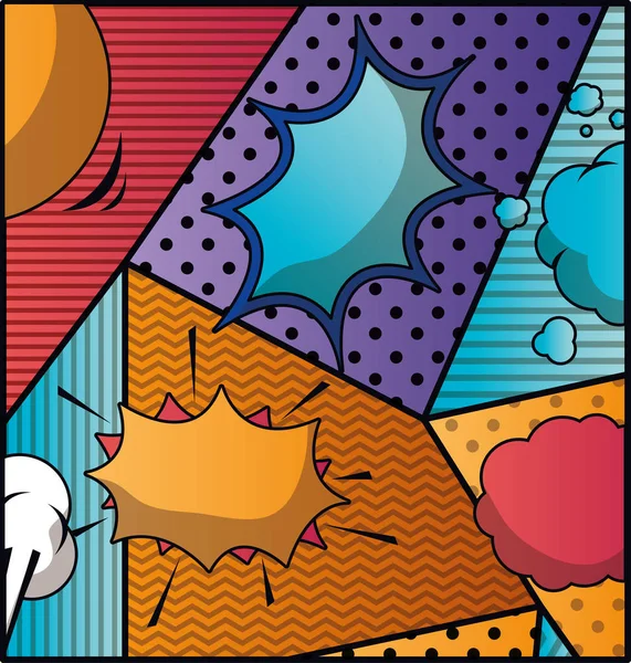 Eine Reihe von Sprechblasen und Ausdrücken Pop Art Hintergrund — Stockvektor