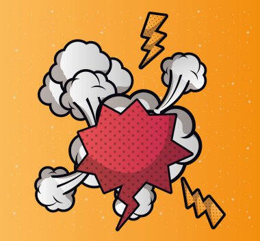 duman pop sanat tarzı ile konuşma balonu