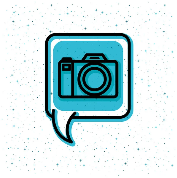 Bublinu s fotografické trend ikonu kamery — Stockový vektor