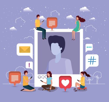 adam profil resmi ile sosyal topluluk