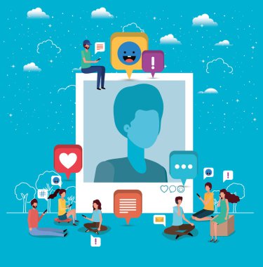 adam profil resmi ile sosyal topluluk