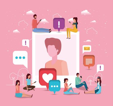 adam profil resmi ile sosyal topluluk