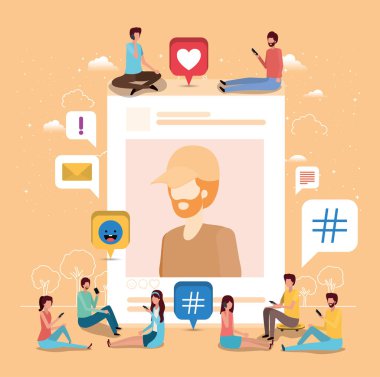 adam profil resmi ile sosyal topluluk