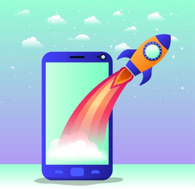 roket başlatılması ile smartphone