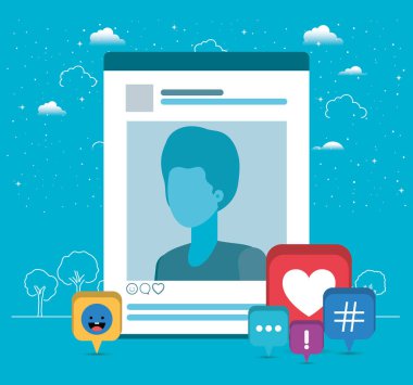adamın içindeki acount eğilim ile resmi Icons set