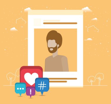 adamın içindeki acount eğilim ile resmi Icons set