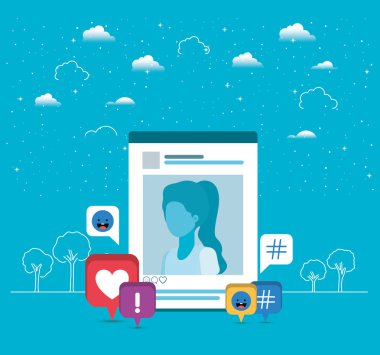kadın içindeki acount eğilim ile resim Icons set