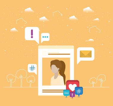 kadın içindeki acount eğilim ile resim Icons set