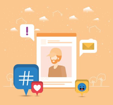 adamın içindeki acount eğilim ile resmi Icons set