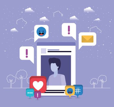 adamın içindeki acount eğilim ile resmi Icons set