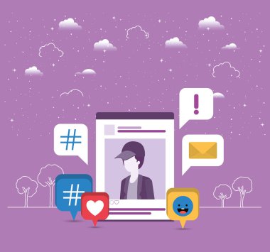 adamın içindeki acount eğilim ile resmi Icons set