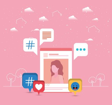 kadın içindeki acount eğilim ile resim Icons set