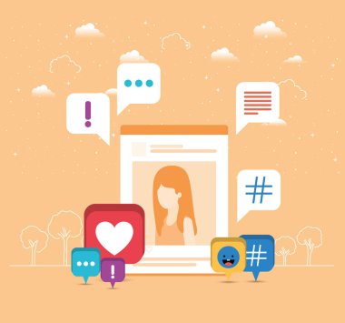 kadın içindeki acount eğilim ile resim Icons set